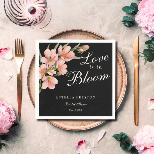 Liebe ist in Bloom Pink Cherry Blossom Brautparty Serviette