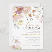 Liebe ist in Bloom Pink & Red Wildblumen Dusche Einladung (Vorderseite)