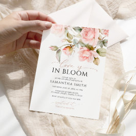 Liebe ist in Bloom Pink Rose & Green Brautparty Einladung