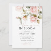 Liebe ist in Bloom Pink Rose & Green Brautparty Einladung (Vorderseite)