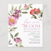 Liebe ist in Bloom Rosey Floral Brautparty Einladu (Vorderseite)