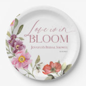 Liebe ist in Bloom | Rosey Spring Brautparty Pappteller (Vorderseite)