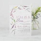 Liebe ist in Bloom rustikale Wildblume Wasserfarbe Einladung (Stehend Vorderseite)