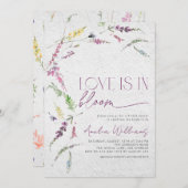 Liebe ist in Bloom rustikale Wildblume Wasserfarbe Einladung (Vorne/Hinten)