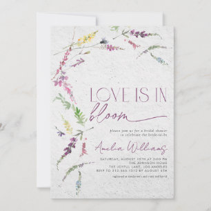 Liebe ist in Bloom rustikale Wildblume Wasserfarbe Einladung