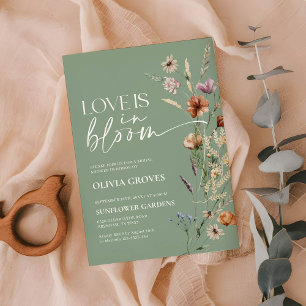 Liebe ist in Bloom Sage Green Brautparty Einladung