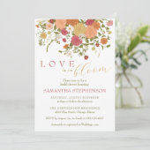 Liebe ist in Bloom Spring Boho Blumengestein Braut Einladung (Stehend Vorderseite)