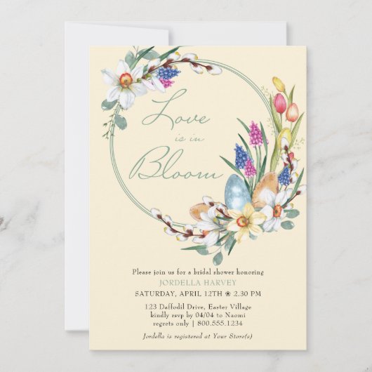 Liebe ist in Bloom Spring Flowers Brautparty Einladung (Vorderseite)
