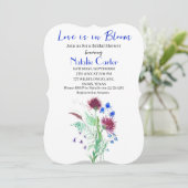 Liebe ist in Bloom Thistle Blumengestein Brautpart Einladung (Stehend Vorderseite)