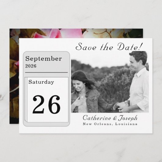 Liebe ist in Bloom Wedding Save The Date (Vorne/Hinten)