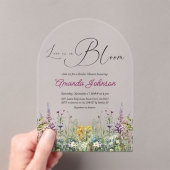 Liebe ist in Bloom Wildblume Blumenkohl Brautparty Acryleinladungen (Insitu (Handheld))