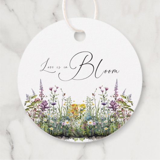 Liebe ist in Bloom Wildblume Blumenkohl Brautparty Geschenkanhänger (Rückseite)