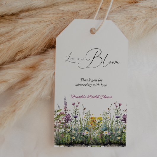 Liebe ist in Bloom Wildblume Blumenkohl Brautparty Geschenkanhänger