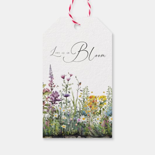 Liebe ist in Bloom Wildblume Blumenkohl Brautparty Geschenkanhänger (Rückseite)