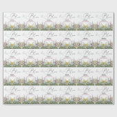 Liebe ist in Bloom Wildblume Blumenkohl Brautparty Geschenkpapier (Flach)