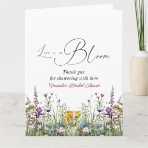 Liebe ist in Bloom Wildblume Blumenkohl Brautparty Karte
