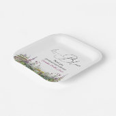 Liebe ist in Bloom Wildblume Blumenkohl Brautparty Pappteller (Gewinkelt)