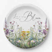Liebe ist in Bloom Wildblume Blumenkohl Brautparty Pappteller (Vorderseite)