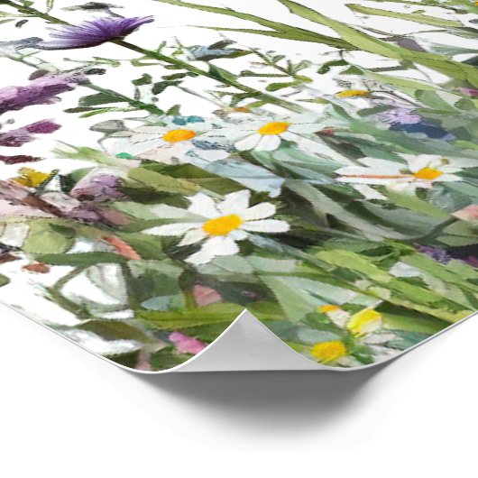 Liebe ist in Bloom Wildblume Blumenkohl Brautparty Poster (Ecke)