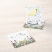 Liebe ist in Bloom Wildblume Blumenkohl Brautparty Rechteckiger Pappuntersetzer (Vor Ort)