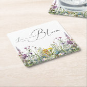 Liebe ist in Bloom Wildblume Blumenkohl Brautparty Rechteckiger Pappuntersetzer (angewinkelt)