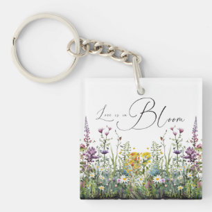 Liebe ist in Bloom Wildblume Blumenkohl Brautparty Schlüsselanhänger