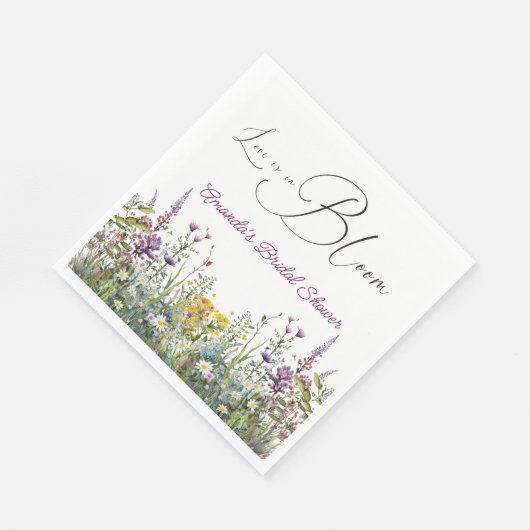 Liebe ist in Bloom Wildblume Blumenkohl Brautparty Serviette (Ecke)