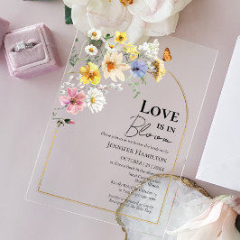 Liebe ist in Bloom | Wildblume Boho Brautparty Acryleinladungen