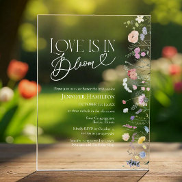 Liebe ist in Bloom | Wildblume Boho Brautparty Acryleinladungen