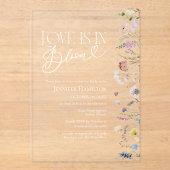 Liebe ist in Bloom | Wildblume Boho Brautparty Acryleinladungen (Vorderseite)