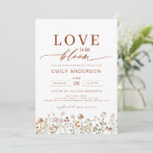 Liebe ist in Bloom Wildblume Boho Brautparty Einladung (Stehend Vorderseite)