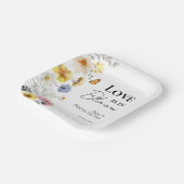 Liebe ist in Bloom | Wildblume Boho Brautparty Pappteller (Gewinkelt)