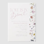 Liebe ist in Bloom | Wildblume Boho Brautparty Pergament Einladungen (Vorderseite)