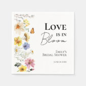 Liebe ist in Bloom | Wildblume Brautparty Serviette (Vorderseite)
