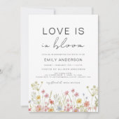 Liebe ist in Bloom Wildblume Farbvolles Brautparty Einladung (Vorderseite)