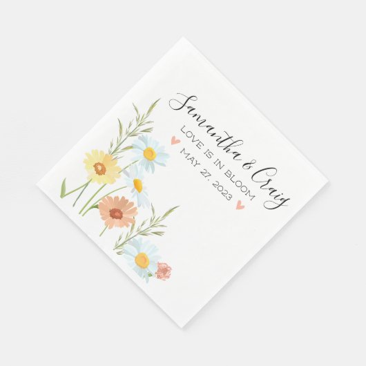Liebe ist in Bloom Wildblume Hochzeit Napkins Serviette (Ecke)