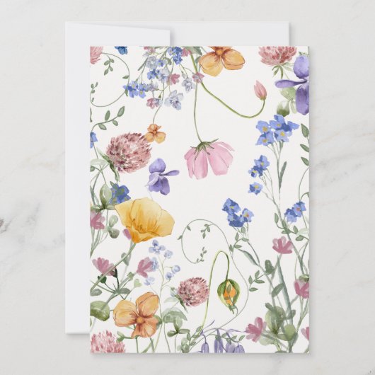 Liebe ist in Bloom Wildblume Meadow Brautparty Einladung (Rückseite)
