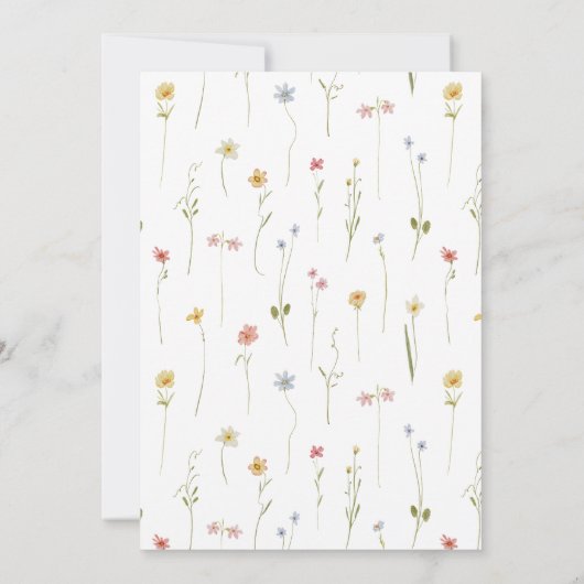 Liebe ist in Bloom Wildblume Spring Brautparty Einladung (Rückseite)