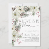 Liebe ist in Bloom Winter Poinsettia Blume Einladung (Vorderseite)