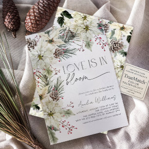 Liebe ist in Bloom Winter Poinsettia Blume Einladung