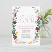 Liebe ist in Bloom | Wreath Floral Brautparty Einladung (Stehend Vorderseite)