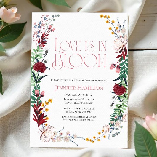 Liebe ist in Bloom | Wreath Floral Brautparty Einladung