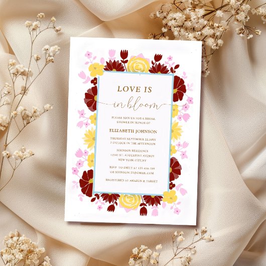 Liebe ist in blühendem, elegantem Brautparty Einladung