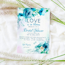 Liebe ist in blühenden blauen aquamarinen Blume Br Einladung