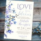 Liebe ist in blühenden Wildblume Blumenkohl Brautp Einladung