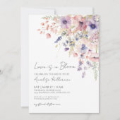 Liebe ist in blühenden Wildblume Blumenkohl Brautp Einladung (Vorderseite)