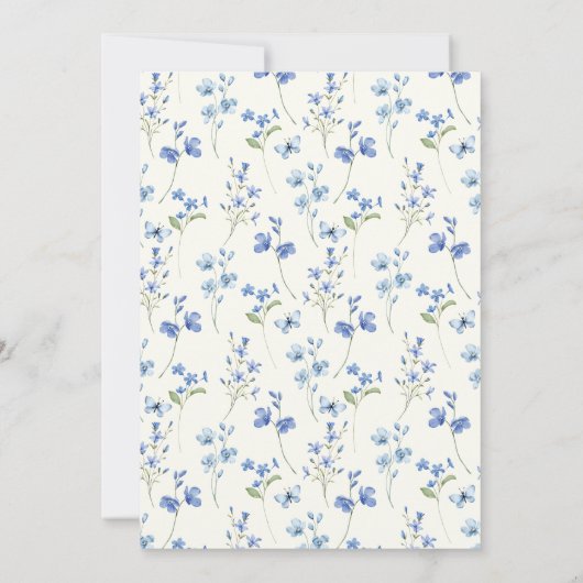 Liebe ist in blühenden Wildblume Blumenkohl Brautp Einladung (Rückseite)