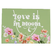 Liebe ist in blühenden Wildblume Brautparty Große Geschenktüte (Rückseite)