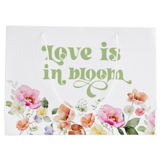Liebe ist in blühenden Wildblume Brautparty Große Geschenktüte (Rückseite)