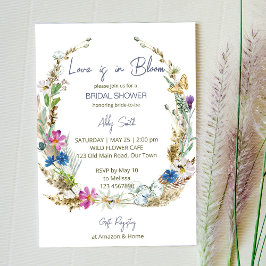 Liebe ist in blühenden Wildblumen Brautparty Einladung